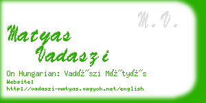 matyas vadaszi business card